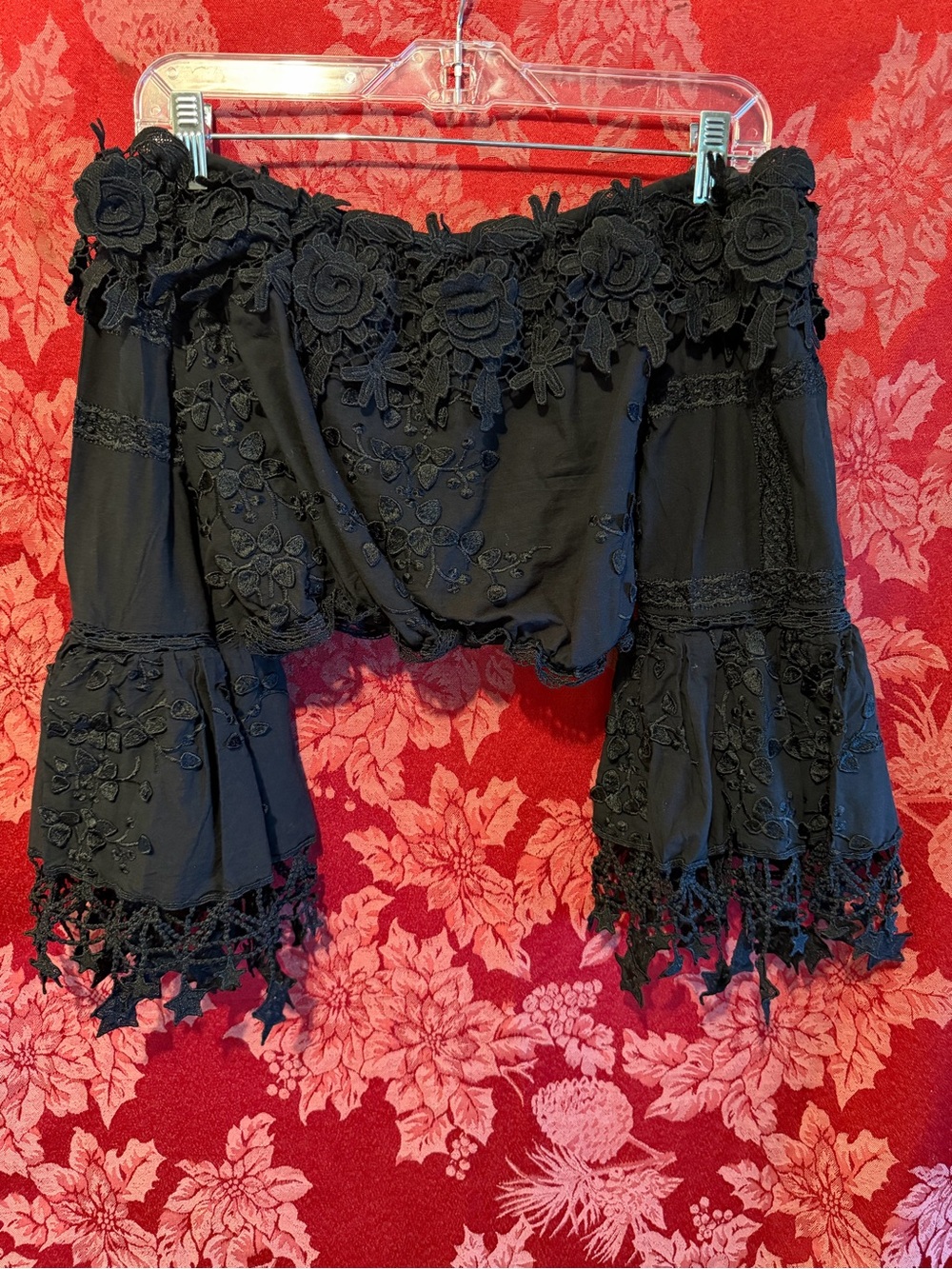 Antica Santoria Giacomo Cinque Cropped Top Bell Sleeves Tassels